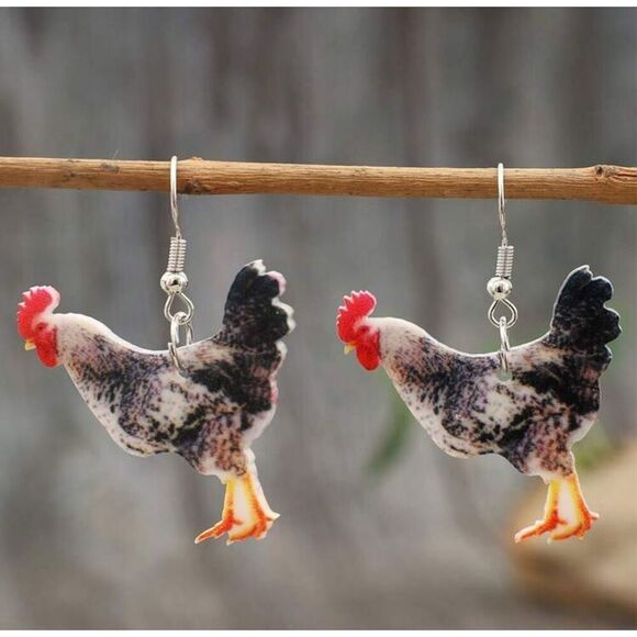 Rooster Earrings - Picture 2 of 2